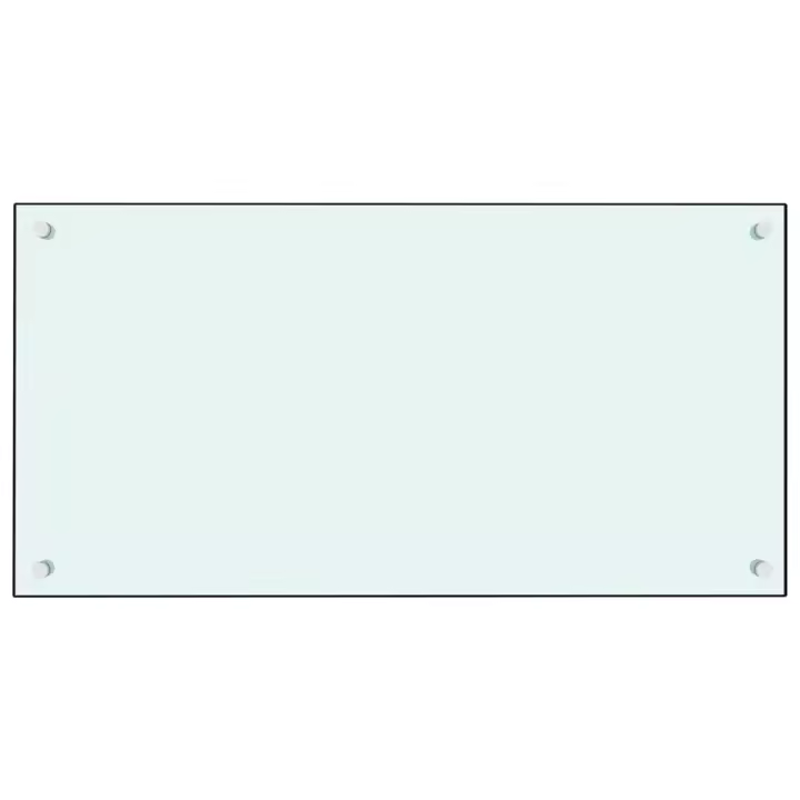 vidaXL Protección salpicaduras cocina vidrio templado blanco 80x40 cm - 1