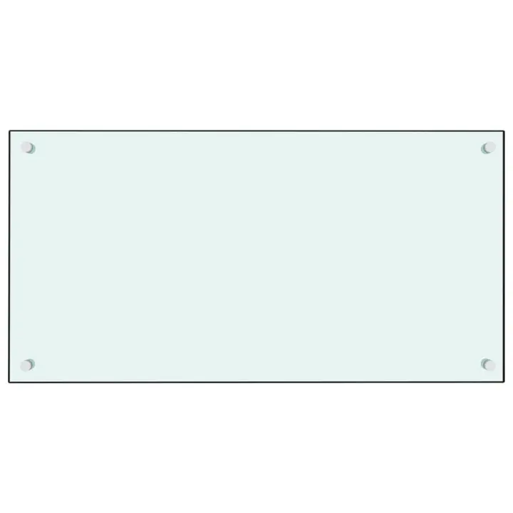 vidaXL Protección salpicaduras cocina vidrio templado blanco 80x40 cm - 1