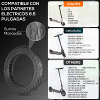 ANSENI® Ruedas Macizas Patinete Electrico,Rueda (9.5x2)9.5pulgadas Neumáticos de Reemplazo,Rueda Repuesto Antipinchazo Compatible con Xiaomi Scooter Electrico M365, Xiaomi 1S,Essential,Cecotec - details 0