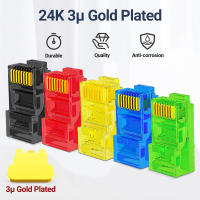 AMPCOM RJ45 Plug Cat6 Passthrough Connectores Fácil De Triturar Conector Modular Para Red Cable UTP Aislado Herramienta De Cableado De Computadora - details 0
