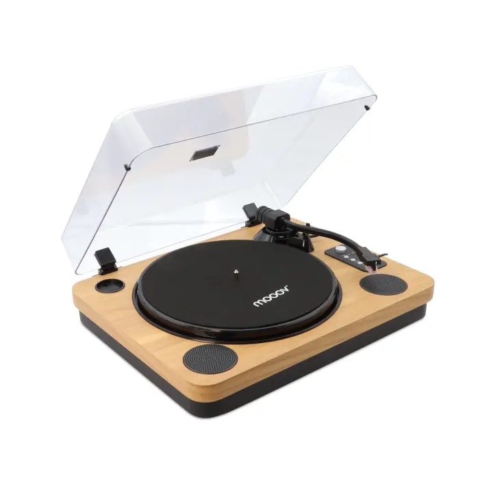 MOOOV  Tocadiscos vinilo Bluetooth efecto madera 33/45/78 rpm con altavoces 2x2W 477361 - 1