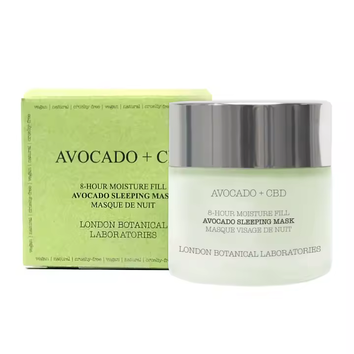 London Botanical Laboratories Aguacate + CBD | Mascarilla para dormir de aguacate Moisture Fill de 8 horas 50 ml - 1