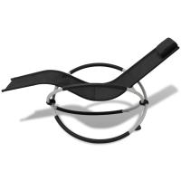 vidaXL Tumbona geométrica de jardín acero Negro y gris, Crema, Taupé Sillas de Exterior Ideal para jardín, playa, piscina, terraza Tumbona Piscina Tumbonas Playa Tumbonas Jardín Exterior - details 6