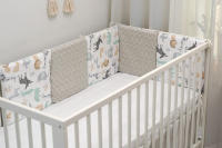 LALA - Protector de Cama anticolisión para Bebe, juego de Cama para Bebe, Valla de Algodón Puro, color Cafi, 30x30x6, extraible y lavable. - details 2