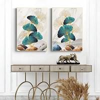 Hojas de baño de gingko (76x87 cm) I Marron Gold Green Blanco Flores Plantas natureleza I adhesivos de los decorativos habitación Salón dormitorio Baños Cocina - details 6
