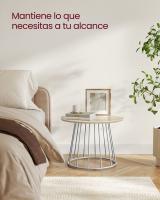 Juego de 2 Mesas de Centro Redondas - Estilo Moderno con Marco de Acero, para Sala de Estar y Dormitorio, Disponible en Varios Colores - details 3