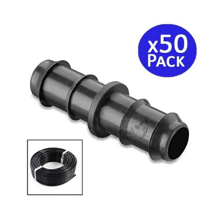 Suinga Pack 50 Manguitos de Unión para Tubería de Goteo 16mm Negro - 1
