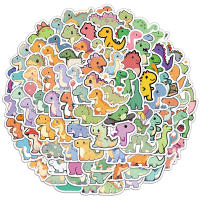 50PCS Pegatinas De Dinosaurio Cortas Impermeables Para Cuadernos Teléfonos Móviles Portátiles Estuches De Manillar Y Copas De Bebida - details 3
