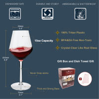 MICHLEY Juego De Vino De Plástico Tritan Indestructible 2/4/6 Piezas Para Fiesta Barra Al Aire Libre Lavable Para Bodas Cumpleaños Agradecimientos - details 1