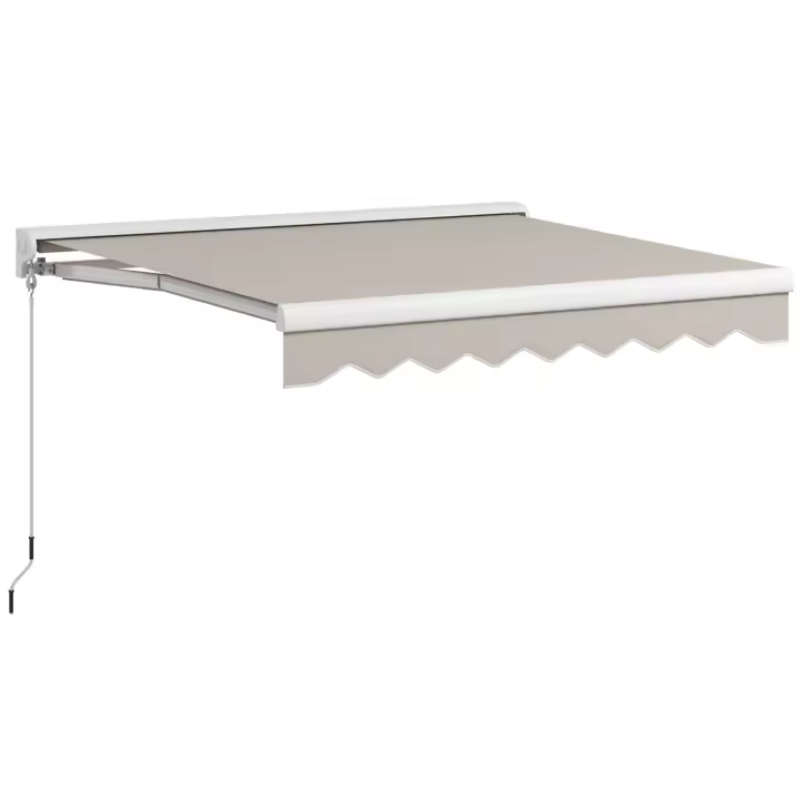 Outsunny Toldo Retráctil Eléctrico o Manual 250x200 cm Toldo Portátil Toldo para Balcón con Mando a Distancia Manivela Manual y Marco de Aluminio para Ventana Puerta Terraza Patio Crema - 1
