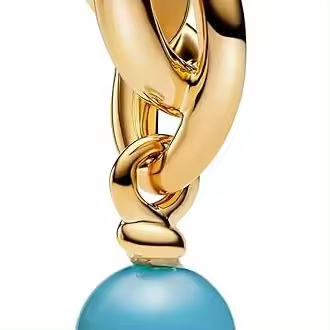 PANDORA Pndora Moments - Colgante de plata de ley con aleación chapada en oro y cristal artificial, compatible con pulseras Moments, talla única，Incluye Caja Original - 1