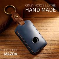 Estuche De Cuero Genuino Para Llaves De Coche Compatible Con Mazda Protector De Llave Japonés Accesorios De Decoración Para Automóviles Apta Para Llaves De 3 Y 4 Botones - details 5