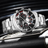 Reloj De Hombre Moda Banda De Acero Inoxidable Cuarzo Analógico Con Calendario Hebilla Plegable Con Seguridad No Impermeable - details 3