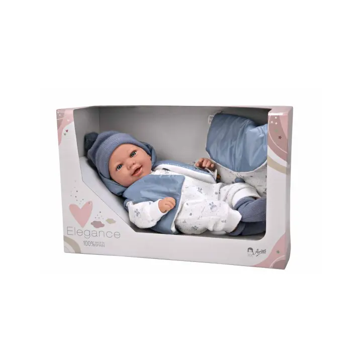 Muñeca con Peso Elegance 45 cm - Adi Azul con Mochila - Arias 65377 - 1