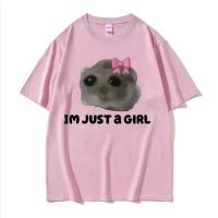 Camiseta De Moda Vintage Kawaii Triste De Hamster Divertida Para Hombres Y Mujeres Verano Casual Oversize Streetwear Polyester - details 5