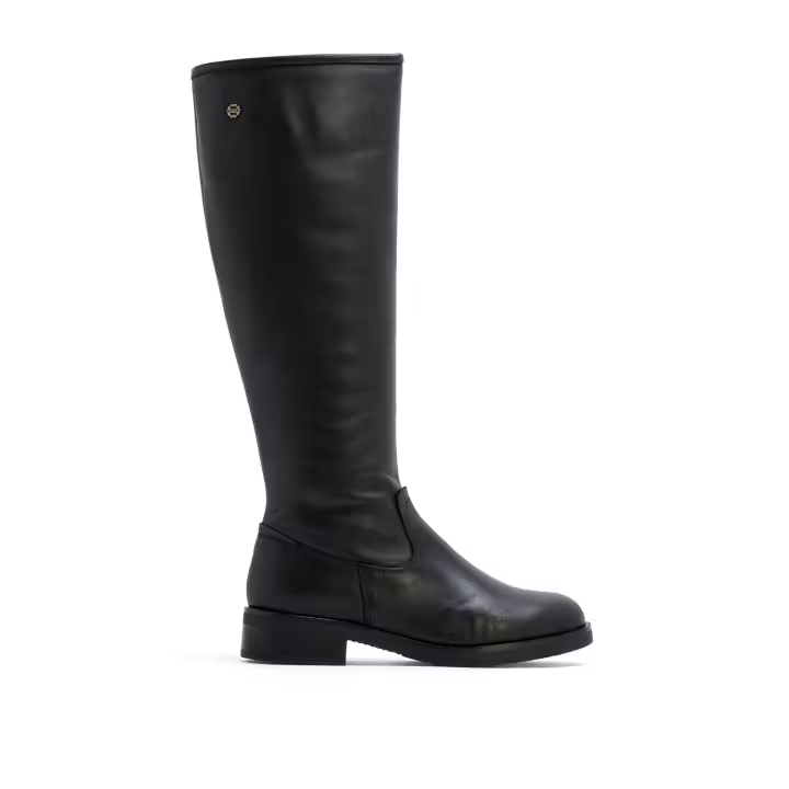 PORRONET BOTAS ALTAS DE PIEL NEGRA CON CREMALLERA ELBA - 1