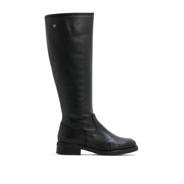 PORRONET BOTAS ALTAS DE PIEL NEGRA CON CREMALLERA ELBA - 1