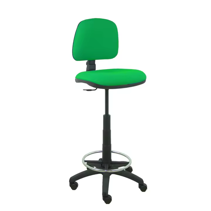 Piqueras Y Crespo Taburete Isso Bali Verde Ergonómico Regulable con Respaldo y Aro Reposapiés - 1