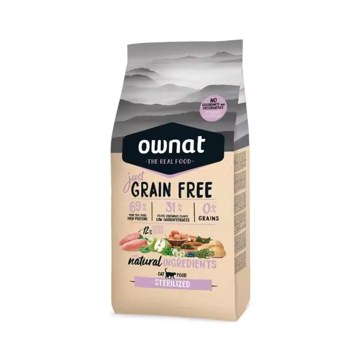 Pienso Gatos Ownat GF Just Adult STERILIZED Cat 3 Kg y 8 Kg - 1