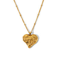 Encanto Collar de acero inoxidable con colgante en forma de corazón para mujer, documento dorado - details 4