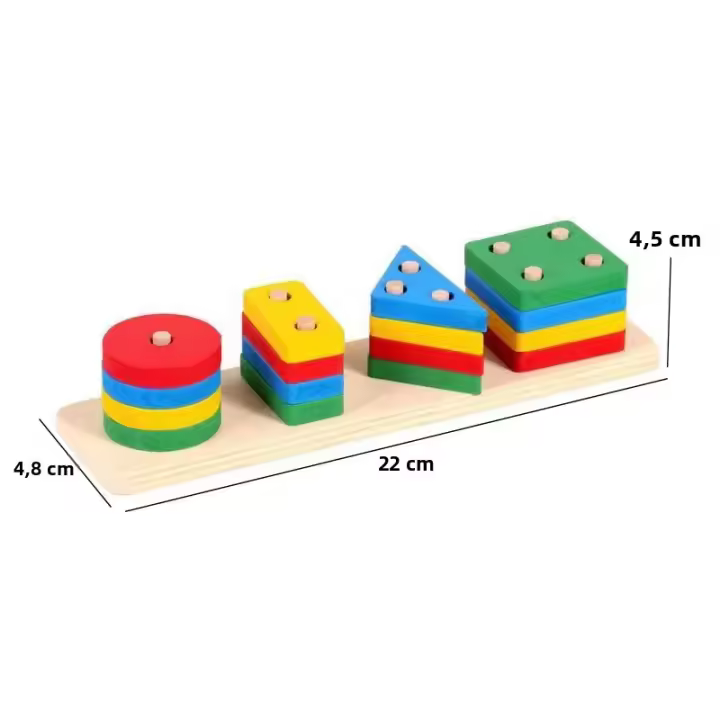 Juguetes De Madera Montessori Para Niños Torre Arcoíris De Bloques De Construcción Educativos Tempranos Para Bebés Regalo Para Niños - 1