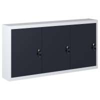 vidaXL Armario de Herramientas de Pared Gris y Negro Industrial Metal Gabinete Dimensiones 40 x 19 x 60 cm, 120 x 19 x 60 cm - details 1