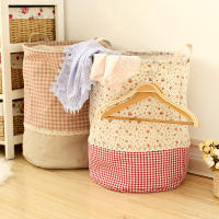 Cesta De Almacenamiento De Juguete Y Ropa Lavable Zakka Tamaños Variados Hecha De Lino Multifuncional Con Asa Pila Desmontable - details 1