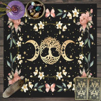 Mantel De Tela Para Cartas De Tarot 1pc Decoración De Juego De Cartas Pagan Con Fases De Luna Y Flores Estilo Pagan Para Atril Y Brujería - details 9
