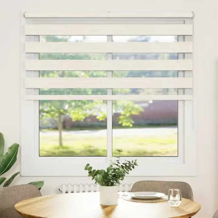 Estor cebra beige mármol tejido ancho 145,9 cm poliéster - 1