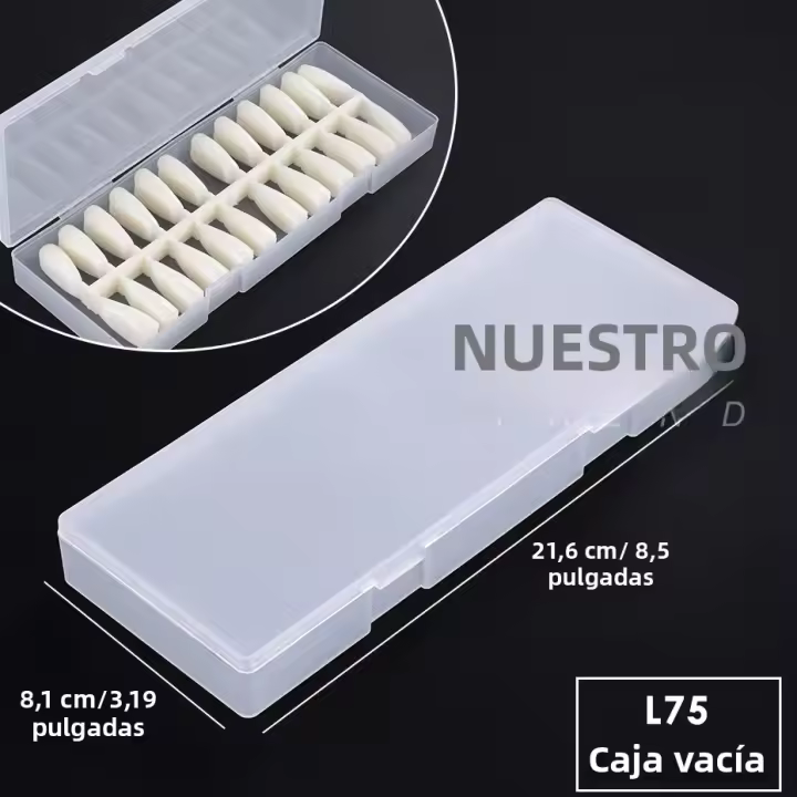 Caja De Almacenamiento Para Uñas Postizas De Acrílico Transparente Caja Vacía De Alta Calidad Organizador De Manicura Para Uñas Postizas De Presión Artificial - 1