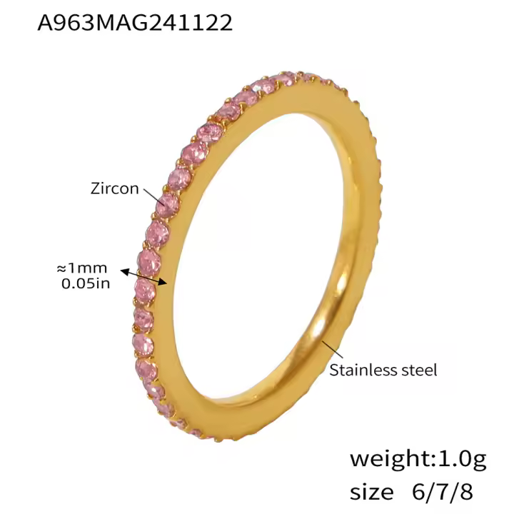 Accesorios estéticos Exquisita joyería de boda para mujer Anillo de arco iris de circón para mujer - 1