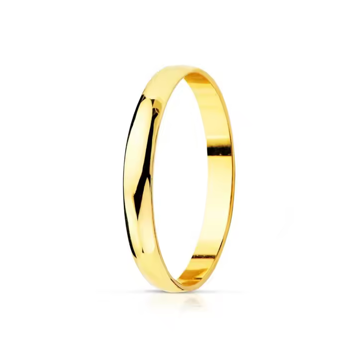 Alianza Oro 18k lisa brillo ancho cuerpo 2.5 mm.. Grabación incluida en el precio - 1
