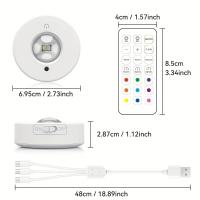 Luz Nocturna LED RGB 12 Colores Con Control Remoto Inalámbrico Y Carga Type-C Para Decoración De Halloween Y Navidad Luz De Armario - details 3