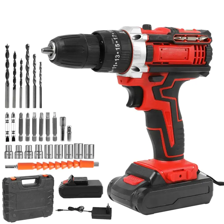 21V Cordless Electric Screwdriver Hand Drill Impact Drill Battery Rechargeable Brushy Compact Electric Tools - 1