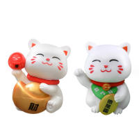 6pcs Estatua De Gato Chino Mini Decoración De Escritorio Para Dormitorio Y Sala De Estar Adorno De Hogar Material PVC - details 12