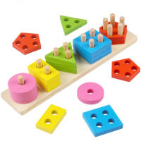 Juguetes Educativos De Madera Montessori Para Bebés Y Niños Menores De 6 Años Organizador De Formas Y Colores Bloques De Puzle Grandes De Geometría Para Niños - details 4
