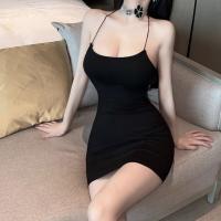 Vestido Bodycon Mini Para Mujer Verano Espalda Descubierta Con Tirantes Finos Y Aros Sexy Para Fiesta Y Club Sin Mangas De Poliéster - details 10
