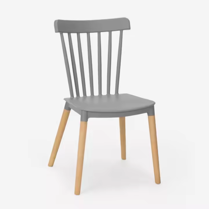 ORION91 Silla ALCIONE Color Gris Claro Patas Haya 83x48x52,5cm Comedor Oficina Salón Teletrabajo Cocina - SpazioLuzio - 1