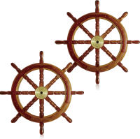 Decoración náutica de madera de boj - Timón de barco pirata para pared, artesanía costera para dormitorio - details 3