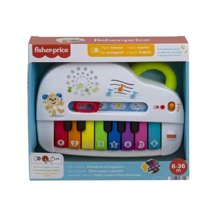 Fisher-Price Ríe y aprende Piano musical, juguete con musica y sonidos para bebé +6 meses Mattel HHX13 CPAHHX13 - 1