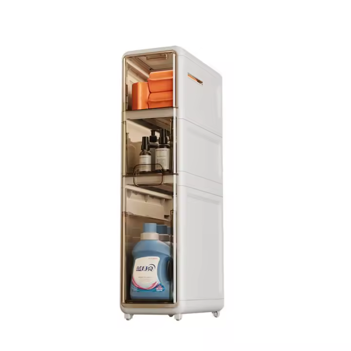 Organizador de Baño. Mueble Auxiliar de Baño con Ruedas y Cajones. Gabinete de Almacenamiento Estrecho. Armario Lateral Impermeable para Toallas de Baño. Armario Auxiliar de Baño. Cajonera Móvil. - 1