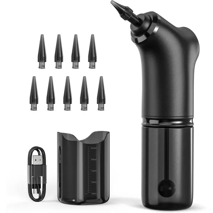 Kit de eliminación de Cera de oído Eléctrico, Limpador de oidos hidrónico, Kit de eliminación de oidos Seguro y eficaz con 4 Ajustes de presión, herramienta de eliminación de Cera para adultos y niños - 1