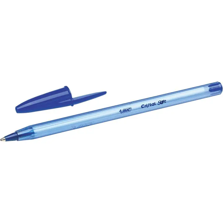 Bic cristal soft boligrafos de bola - punta media de 1.2mm - trazo 0.45mm - escritura mas fluida - color azul (50 uds) - 1