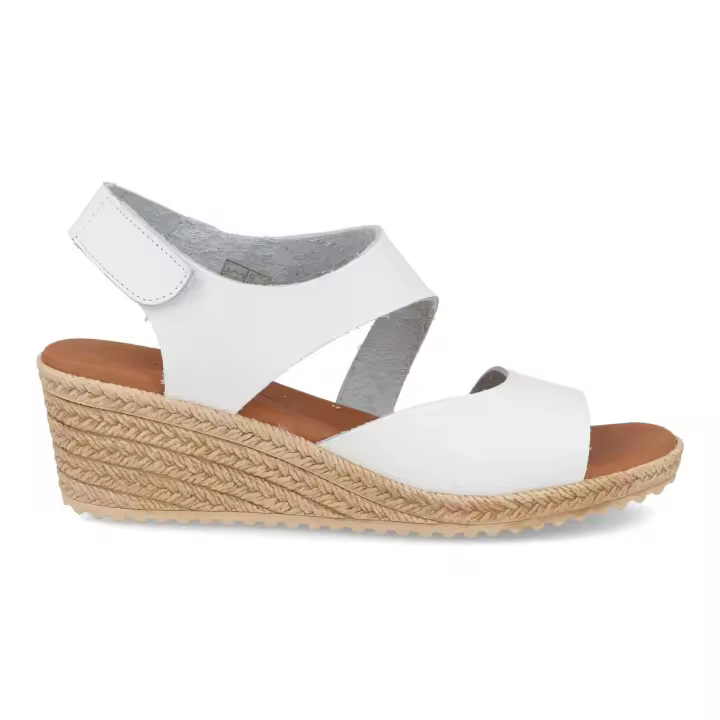 Sandalias Bda 2041 Blanco de Cuña media de 5cm en Piel con Velcro para Señora by Bda Shoes - 1