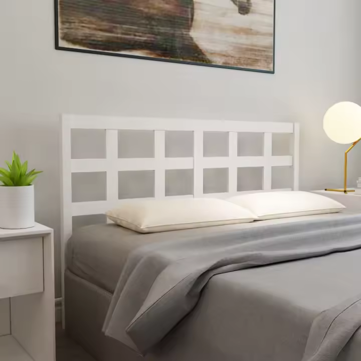 vidaXL Cabecero de cama madera maciza de pino blanco 165,5x4x100 cm - 1