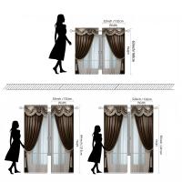 2-Piezas Cortinas De Café Digital HD Lujo Alto Decoración De Hogar Estilo Para Sala De Estar Y Dormitorio Translúcidas Y Elegantes - details 2