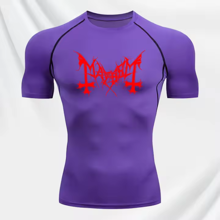 Camiseta De Compresión Para Hombre Para Correr Y Jiu-Jitsu Ropa De Entrenamiento De Fitness Transpirable Y Secado Rápido Manga Corta Talla S-3XL - 1
