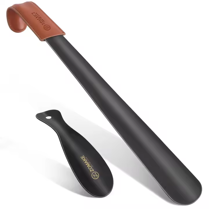 Cremallera Para Zapatos Profesional De Metal Negro 42cm Con Mango Largo Y Pequeño 19cm Auxiliar De Calzado Para Viajes Accesorios Para Ponerse Los Zapatos - 1