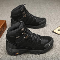 Botas De Senderismo HIKEUP Para Hombre Suela Antideslizante Alta Transpirables Impermeables De Cuero Sintético Y Malla Para Otoño E Invierno - details 30