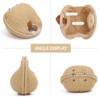 Monederos de paja para Mujer, Bolsa de ratán de Verano para Playa, Bolsa de mano con ASA Redonda, Bolsa de Concha Tejida by hand Retro - details 0